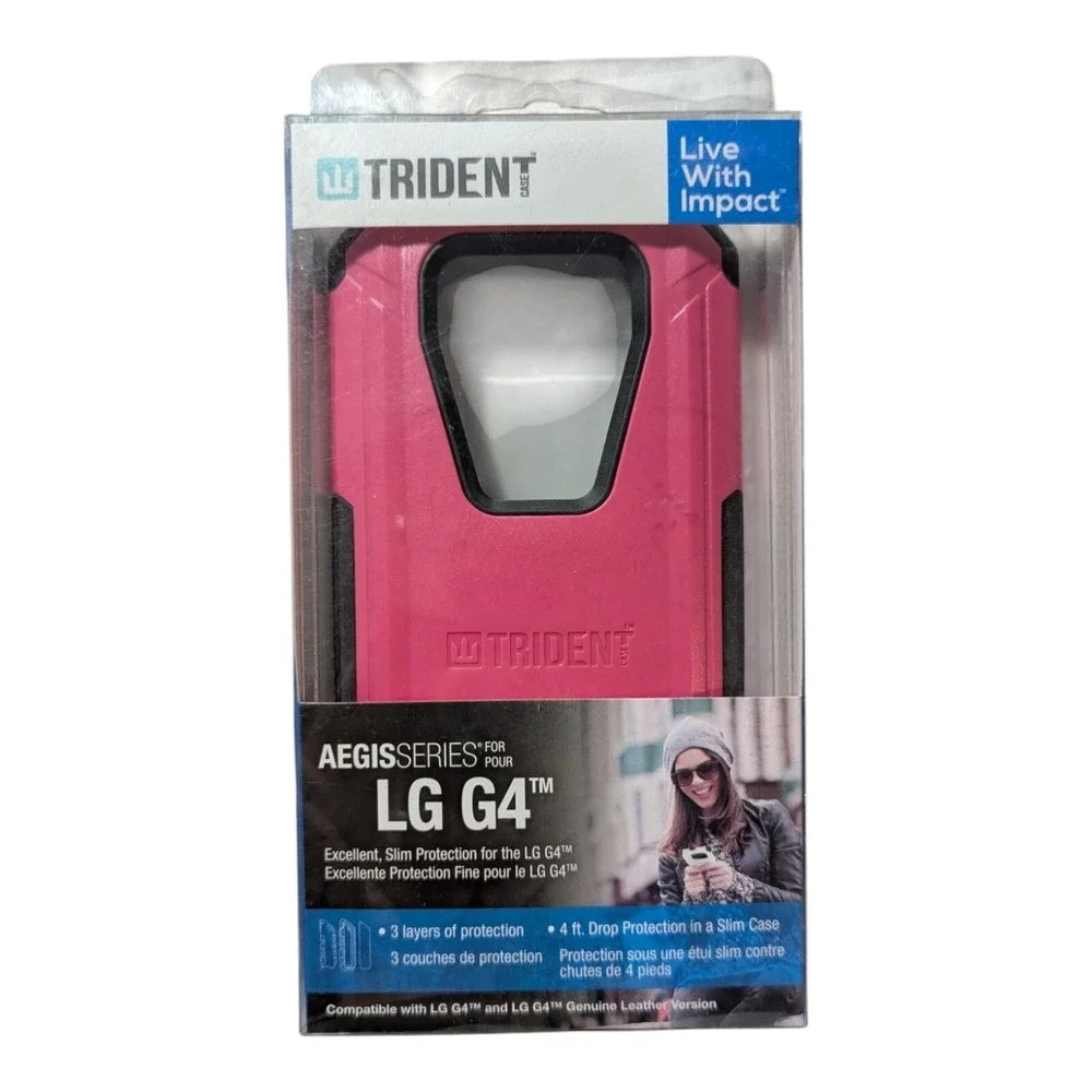 W8. Trident Aegis Series Case for LG G4 - Pink With Screen Protector